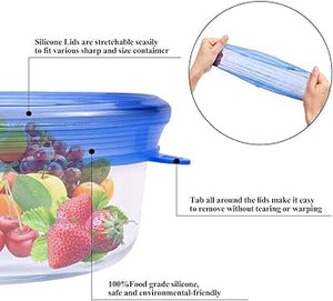 6 Tapas Elásticas de Silicona Adaptables - 6 Tipos