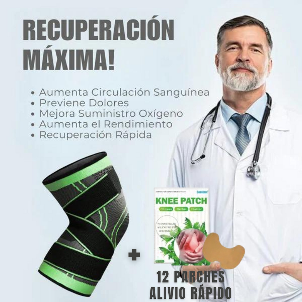 Rodillera de Compresion + 12 Parches de Regalo - Herbal Import