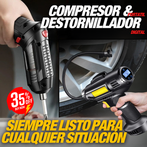 Combo Compresor Portatil + Destornillador Automatico