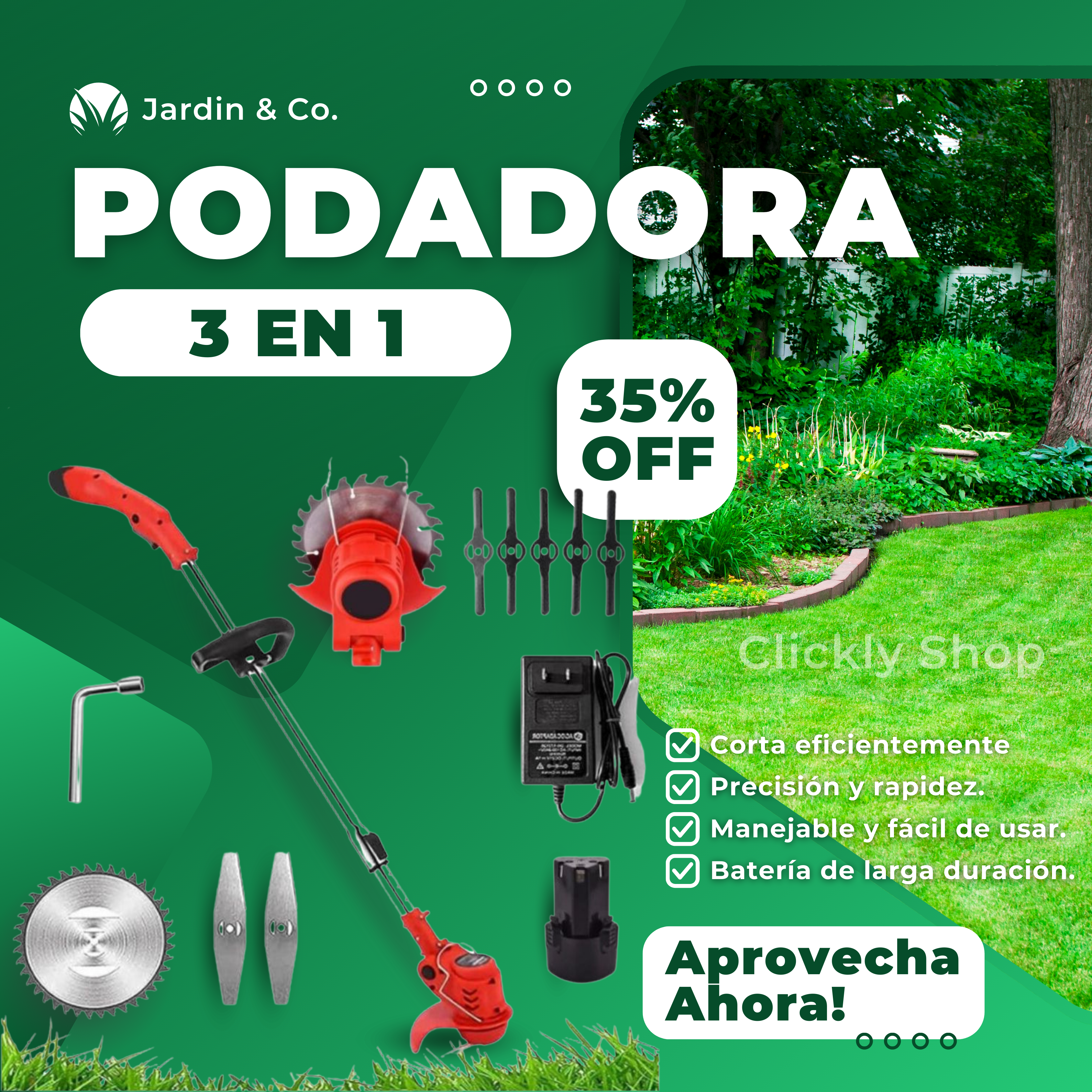 Desbrazadora Podadora Recargable 3 en 1 ! 35% OFF